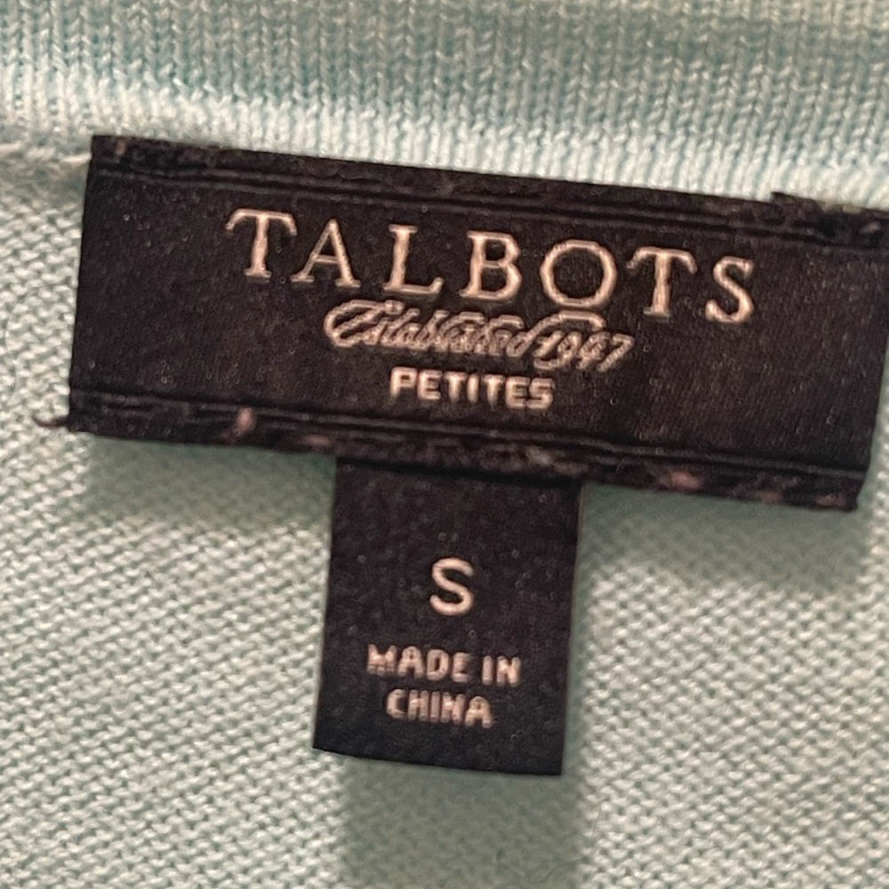Talbots Tiffany blue Ruffle Cardigan - Picture 2 of 4